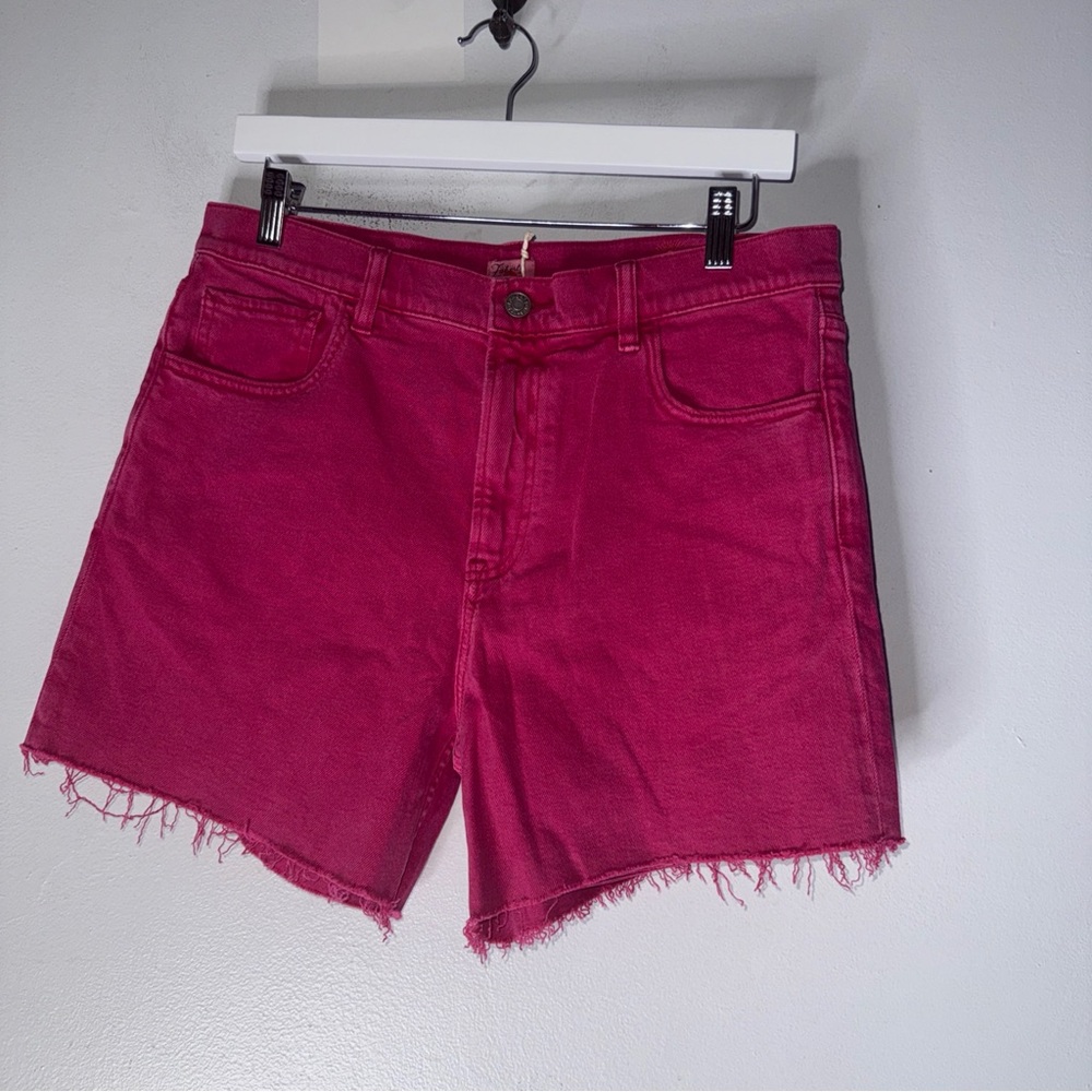 NWT Faherty Unwashed Denim Shorts Pink Cut Off Size 30‎